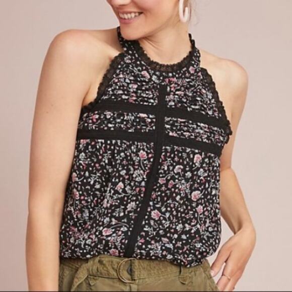 Anthropologie Maeve Ashley Lace Floral Sleeveless Blouse Size X-Small - Picture 1 of 9
